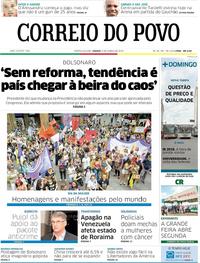 Capa do jornal Correio do Povo 09/03/2019