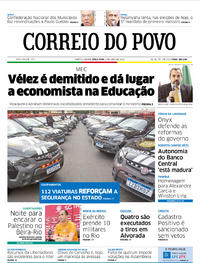 Capa do jornal Correio do Povo 09/04/2019
