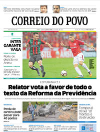 Capa do jornal Correio do Povo 10/04/2019
