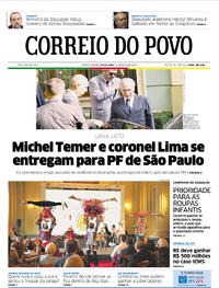 Capa do jornal Correio do Povo 10/05/2019