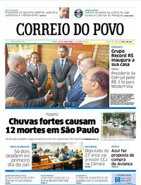 Capa do jornal Correio do Povo 12/03/2019