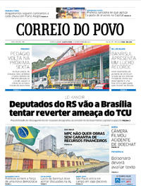 Capa do jornal Correio do Povo 13/02/2019
