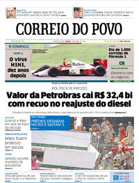 Capa do jornal Correio do Povo 13/04/2019