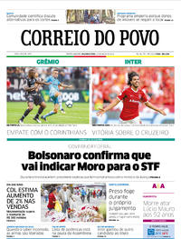 Capa do jornal Correio do Povo 13/05/2019