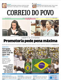 Capa do jornal Correio do Povo 15/03/2019