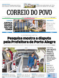 Capa do jornal Correio do Povo 15/05/2019