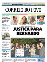 Capa do jornal Correio do Povo 16/03/2019