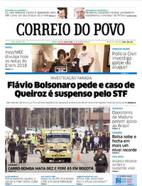 Capa do jornal Correio do Povo 18/01/2019