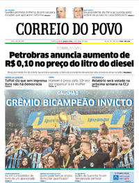 Capa do jornal Correio do Povo 18/04/2019