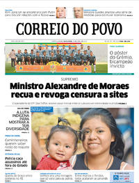 Capa do jornal Correio do Povo 19/04/2019