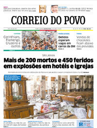 Capa do jornal Correio do Povo 22/04/2019