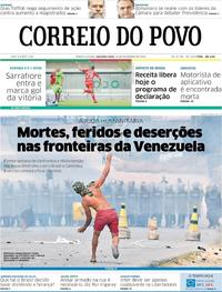 Capa do jornal Correio do Povo 25/02/2019