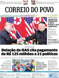 Capa do jornal Correio do Povo 28/02/2019