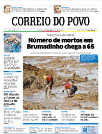 Capa do jornal Correio do Povo 29/01/2019