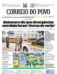 Capa do jornal Correio do Povo 29/03/2019