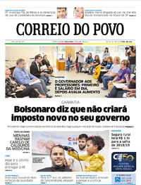 Capa do jornal Correio do Povo 30/04/2019