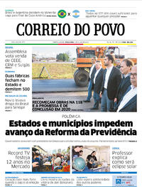 Capa do jornal Correio do Povo 02/07/2019