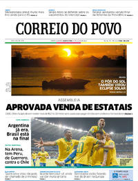 Capa do jornal Correio do Povo 03/07/2019