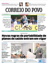 Capa do jornal Correio do Povo 04/06/2019