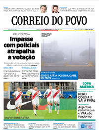 Capa do jornal Correio do Povo 04/07/2019