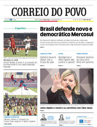 Capa do jornal Correio do Povo 05/12/2019