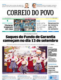 Capa do jornal Correio do Povo 06/08/2019