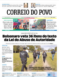 Capa do jornal Correio do Povo 06/09/2019