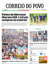Capa do jornal Correio do Povo 06/12/2019