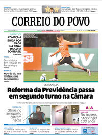 Capa do jornal Correio do Povo 07/08/2019