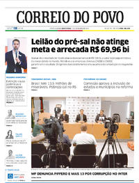 Capa do jornal Correio do Povo 07/11/2019