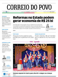 Capa do jornal Correio do Povo 08/10/2019