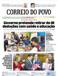 Capa do jornal Correio do Povo 09/08/2019
