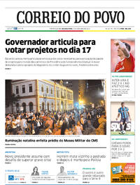Capa do jornal Correio do Povo 09/12/2019