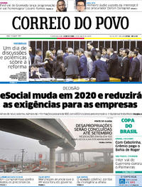 Capa do jornal Correio do Povo 10/07/2019