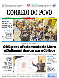 Capa do jornal Correio do Povo 11/06/2019