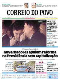 Capa do jornal Correio do Povo 12/06/2019