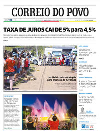 Capa do jornal Correio do Povo 12/12/2019