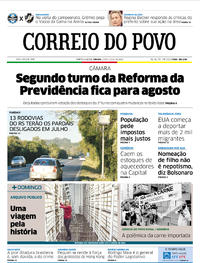 Capa do jornal Correio do Povo 13/07/2019