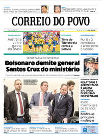 Capa do jornal Correio do Povo 14/06/2019
