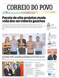 Capa do jornal Correio do Povo 14/11/2019
