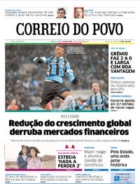 Capa do jornal Correio do Povo 15/08/2019