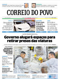 Capa do jornal Correio do Povo 16/07/2019