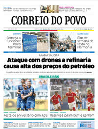Capa do jornal Correio do Povo 16/09/2019