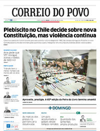 Capa do jornal Correio do Povo 16/11/2019