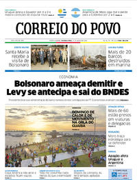 Capa do jornal Correio do Povo 17/06/2019