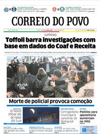 Capa do jornal Correio do Povo 17/07/2019