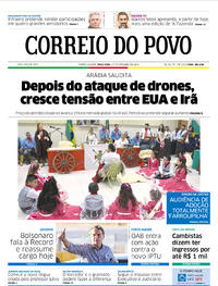 Capa do jornal Correio do Povo 17/09/2019