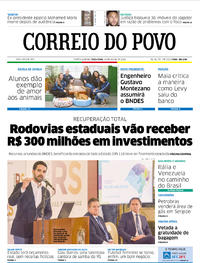 Capa do jornal Correio do Povo 18/06/2019