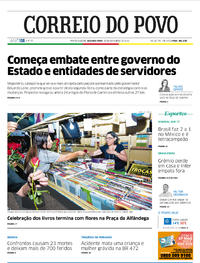Capa do jornal Correio do Povo 18/11/2019