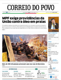 Capa do jornal Correio do Povo 19/10/2019
